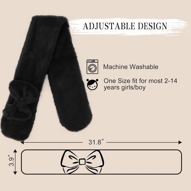 YATANAM Girls Scarf Fuzzy Fleece Kids Scarves Winter Warm Scarf Toddler Adjustable Soft Neck Warmer - Image 4